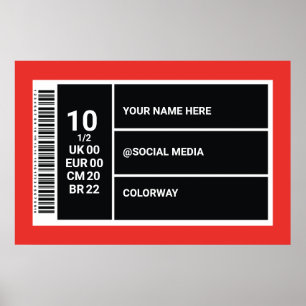 Personalisiertes Red Sneaker Wall Art Sneaker Box  Poster