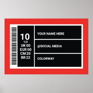 Personalisiertes Red Sneaker Wall Art Sneaker Box Poster