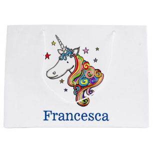 Personalisiertes Regenbogen Einhorn Herz Große Ges Geschenktüte