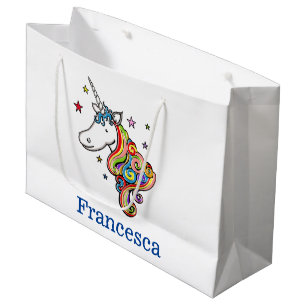 Personalisiertes Regenbogen Einhorn Herz Große Ges Geschenktüte