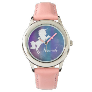 Personalisiertes Regenbogen Magisches Einhorn Armbanduhr