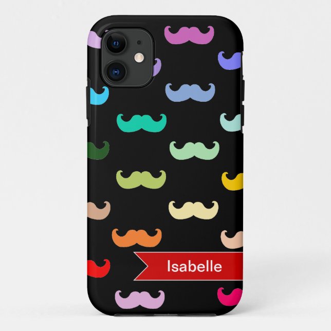 Personalisiertes Regenbogen-Schnurrbartmuster auf Case-Mate iPhone Hülle (Rückseite)