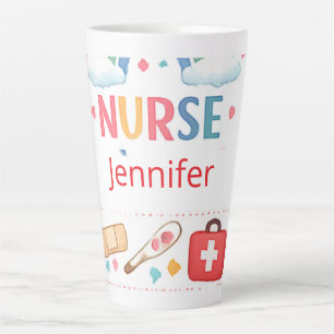 Personalisiertes Regenbogen-Schulkrankenschwester- Milchtasse