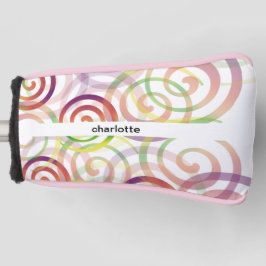 Personalisiertes Regenbogen-Spiralmuster Golf Headcover