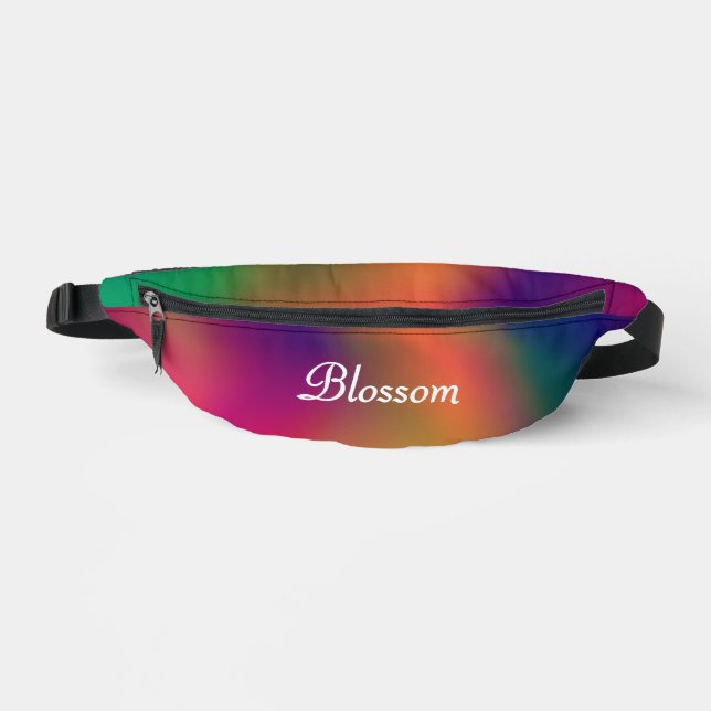 Personalisiertes Regenbogenblossom Bauchtasche (Vorderseite)