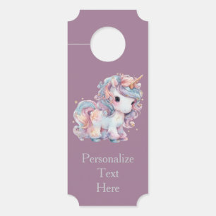 Personalisiertes Regenbogenfarben-Baby-Einhorn Türanhänger