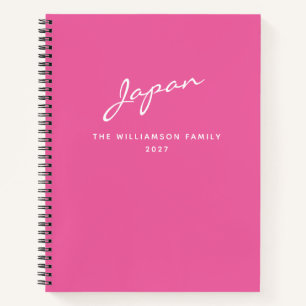 Personalisiertes Reisejournal mit rosaem Umschlag  Notizbuch