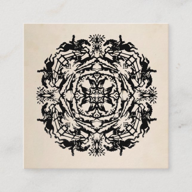 Personalisiertes Reiterkaleidoskop Quadratische Visitenkarte (Vorderseite)