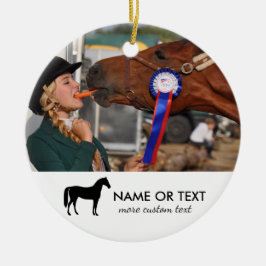 Personalisiertes Reitsport Foto Reiten Keramik Ornament