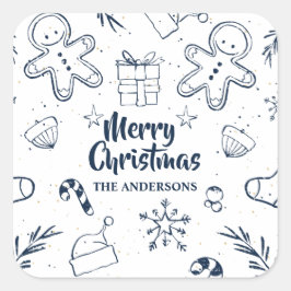 Personalisiertes reizendes quadratischer aufkleber