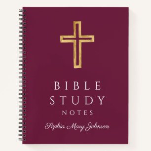 Personalisiertes religiöses Kreuz des Burgund Notizbuch