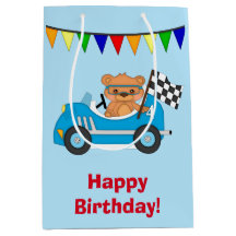 Personalisiertes Rennen-Auto und Bär