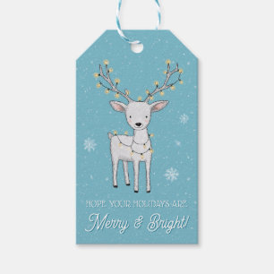 Personalisiertes Rentier Merry Bright Weihnachten Geschenkanhänger