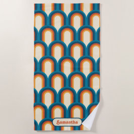 Personalisiertes Retro Arch Rainbow-Muster Strandtuch