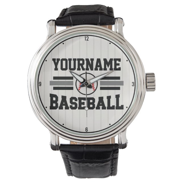 Personalisiertes Retro-Baseball-Player-Team Armbanduhr (Vorderseite)
