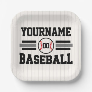 Personalisiertes Retro-Baseball-Player-Team Pappteller