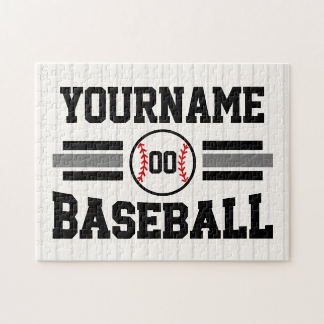 Personalisiertes Retro-Baseball-Player-Team Puzzle (Horizontal)