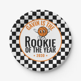 Personalisiertes Retro Basketball Geburtstagsfeier Pappteller