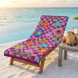 Personalisiertes Retro Beach Handtuch | Blumengesc