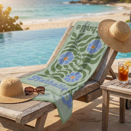 Personalisiertes Retro Beach Handtuch mit Namen -