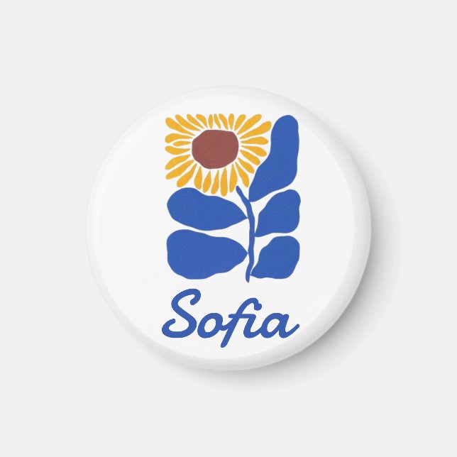 Personalisiertes Retro-Blumen-Daisy-Geschenk mit i Magnet (Vorne)