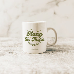 Personalisiertes Retro-Blumenangebot "Hang in Ther Kaffeetasse