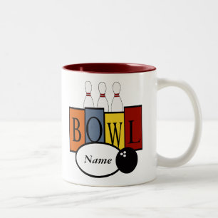 Personalisiertes Retro Bowlings-Tassen-Geschenk Zweifarbige Tasse