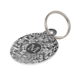 Personalisiertes Retro Disco Ball Monogramm Haustiermarke