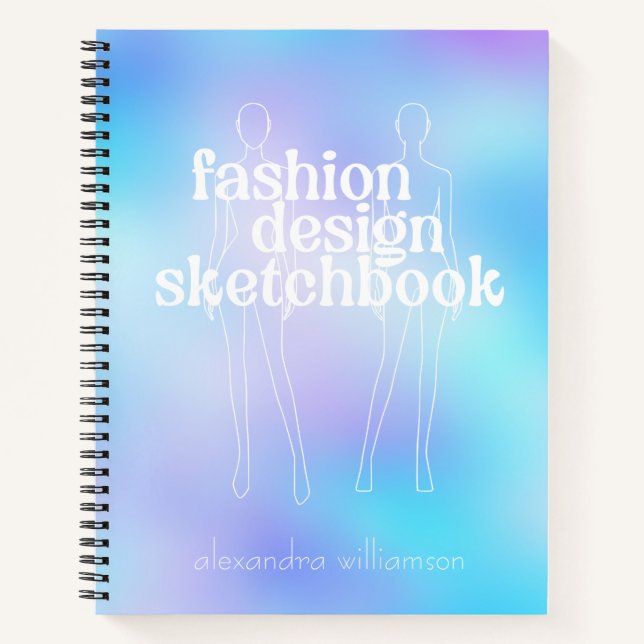 Personalisiertes Retro Fashion Design Sketchbook Notizbuch (Vorderseite)