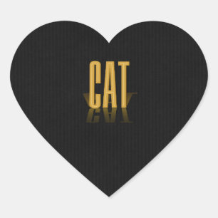 Personalisiertes Retro-Filmplakat Katze Gold Herz-Aufkleber