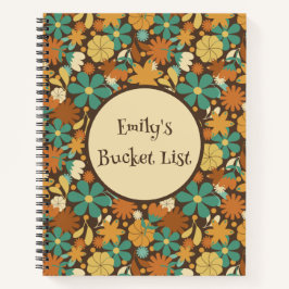 Personalisiertes Retro-Flower-Power-Spiraljournal Notizbuch