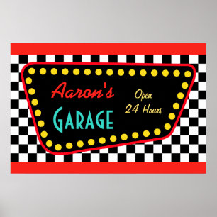 Personalisiertes Retro-Garagen-Schild Poster