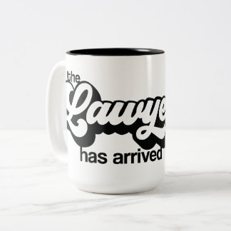 Personalisiertes Retro-Geschenk "Der Anwalt ist an Zweifarbige Tasse