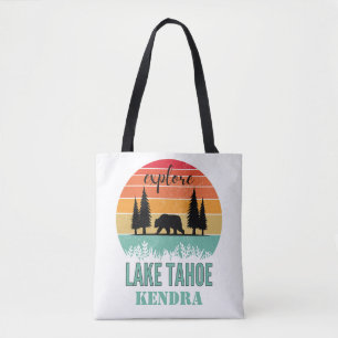 Personalisiertes Retro Lake Tahoe California Bear