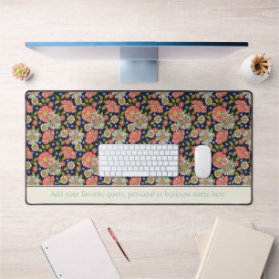 Personalisiertes Retro-Marine-Blumenmuster mit ind Schreibtischunterlage