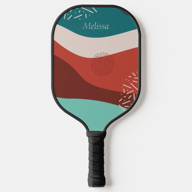 Personalisiertes Retro-Muster Pickleball Schläger (Vorderseite)