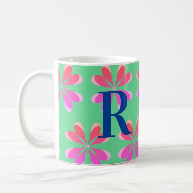 Personalisiertes Retro-Retro-Rosa Kaffeetasse (Links)