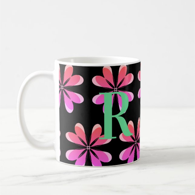 Personalisiertes Retro-Retro-Schwarz Kaffeetasse (Links)
