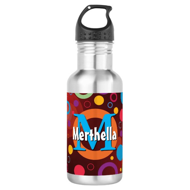 Personalisiertes Retro-SCRIPTURE-Rings Edelstahlflasche (Vorderseite)