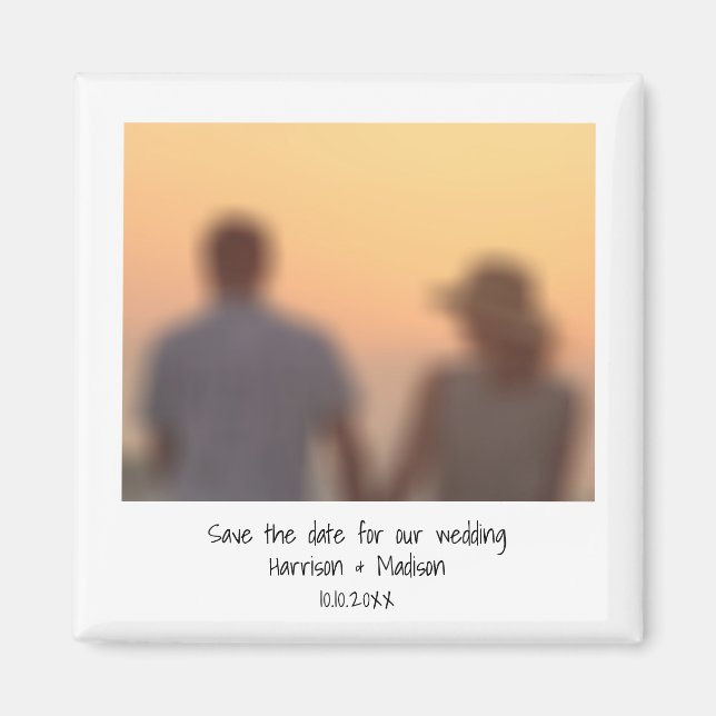 Personalisiertes Retro-Sofort-Foto Save the Date Magnet (Vorne)