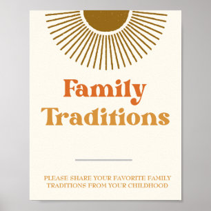 Personalisiertes Retro-Sonne-Familientraditionssch Poster