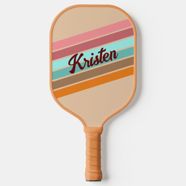 Personalisiertes Retro Strip Pickleball Paddel Pickleball Schläger (Vorderseite)