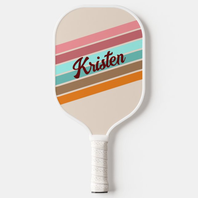 Personalisiertes Retro Strip Pickleball Paddel Pickleball Schläger (Vorderseite)