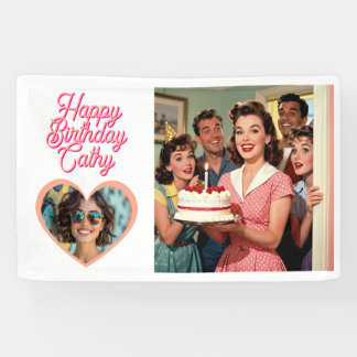 Personalisiertes Retro-Überraschungs-Geburtstagsfe Banner
