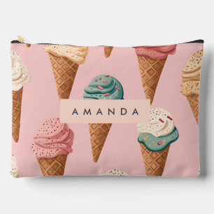 Personalisiertes Retro Vintag Ice Creme Kronmuster Zubehörtasche