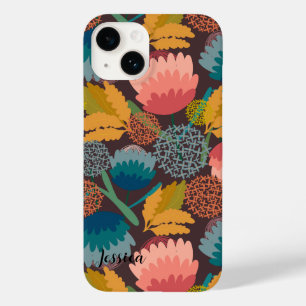 Personalisiertes Retro, Vintage Blume Case-Mate iPhone 14 Hülle
