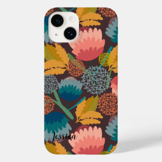 Personalisiertes Retro, Vintage Blume Case-Mate iPhone 14 Hülle