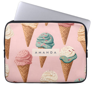 Personalisiertes Retro-Vintage-Eiscreme-Kegel-Must Laptopschutzhülle