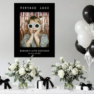 Personalisiertes Retro-Vintage-Foto-Geburtstags-Sc Poster