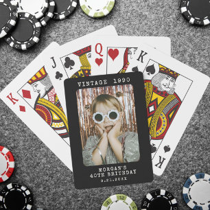 Personalisiertes Retro-Vintage-Foto-Geburtstags- Spielkarten